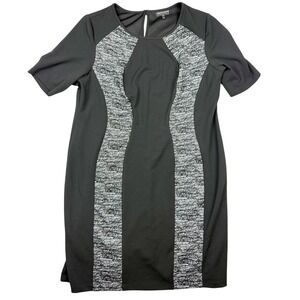 Connected Apparel Women's 20W Black Gray Career Workwear Short Sleeve Dress‎ NWT